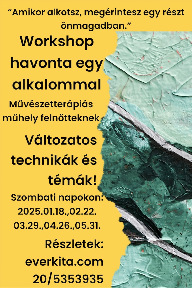 ÚJ! ALKOTÓ WORKSHOP FELNŐTTEKNEK